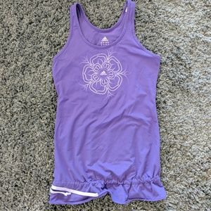 Adidas Cinched Waist, Long, Purple Tank Top, M